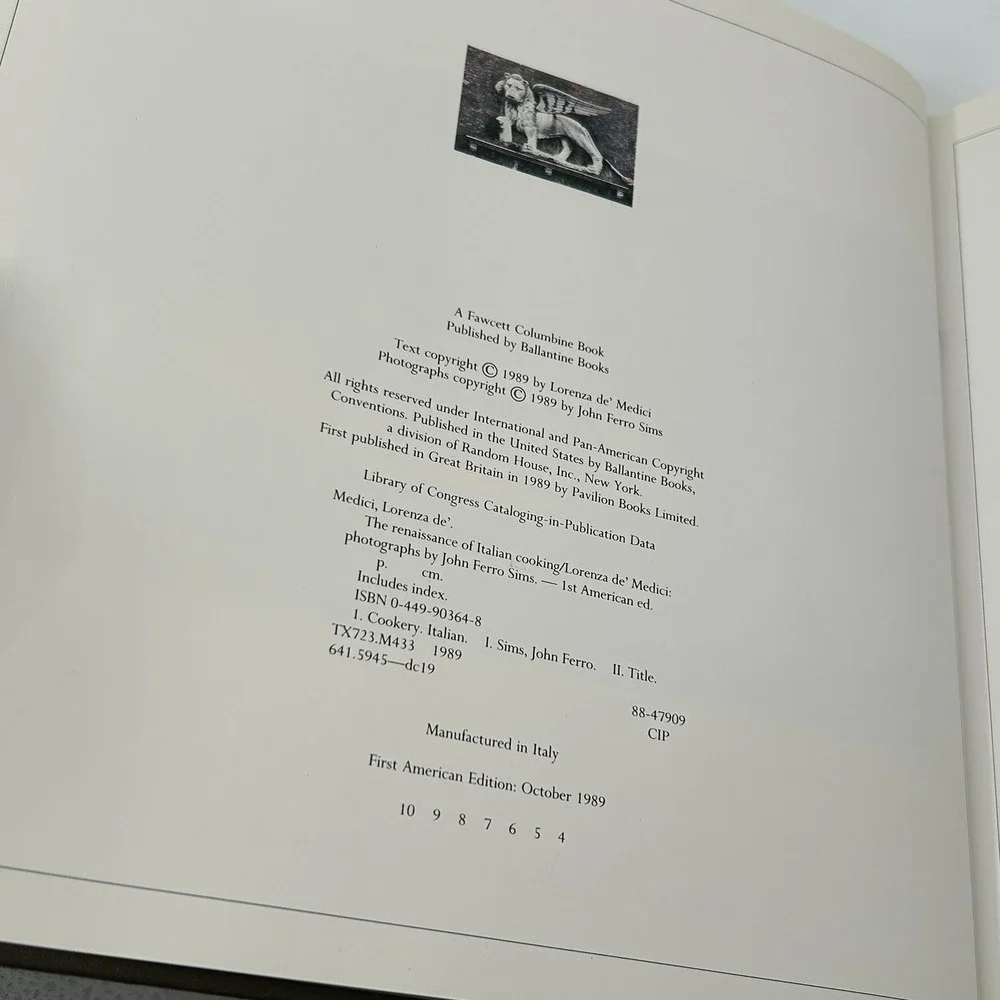The Renaissance of Italian‎ Cooking Cookbook Lorenza De Medici Italian Cuisine